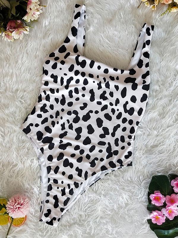 Snakeskin&Leopard Printed One-piece Swimwear