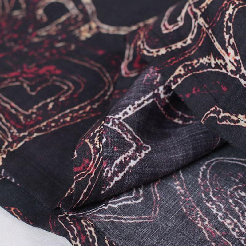 Summer Round Neck Loose Pockets Black Dress