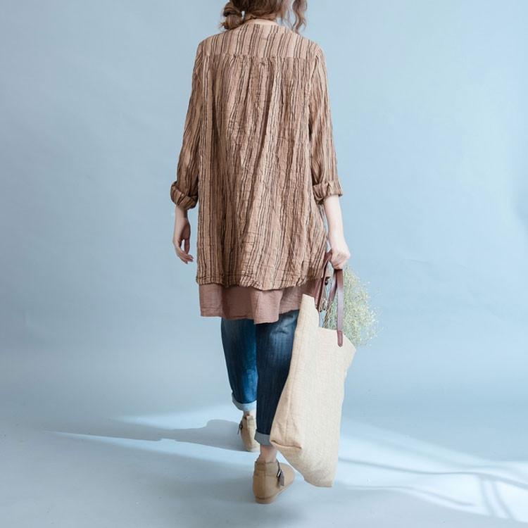 Women cotton linen loose blouse shirt