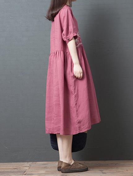 Loose A-line Cotton Long Dress
