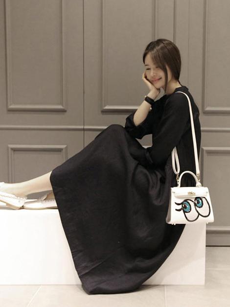 Ramie Cotton Loose Maxi Dresses