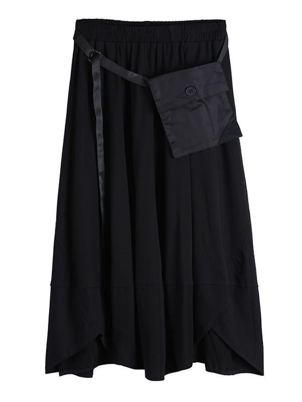 Original Solid Elasticity Waist Skirt