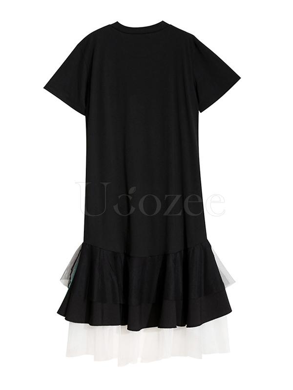 Casual Split-joint Gauze Long Dress