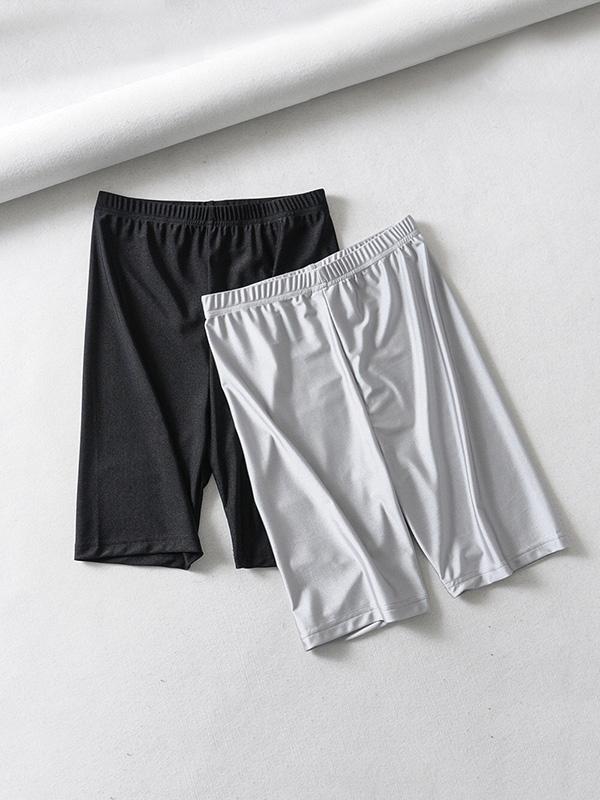 Solid Elastic Sport Shorts