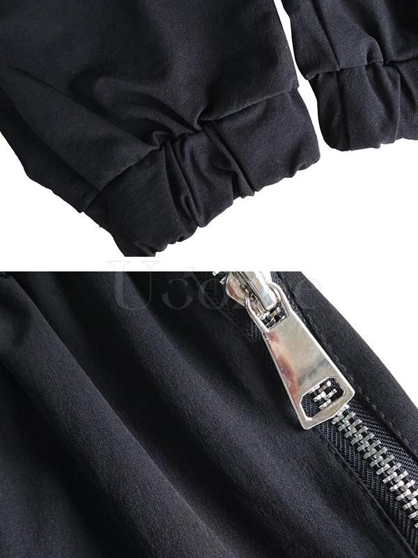 Casual Zipper Drawstring Overall Pants