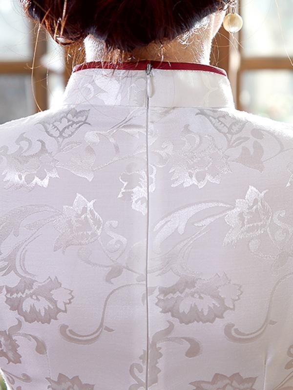 Jacquard Embroidered Short Cheongsams Dress