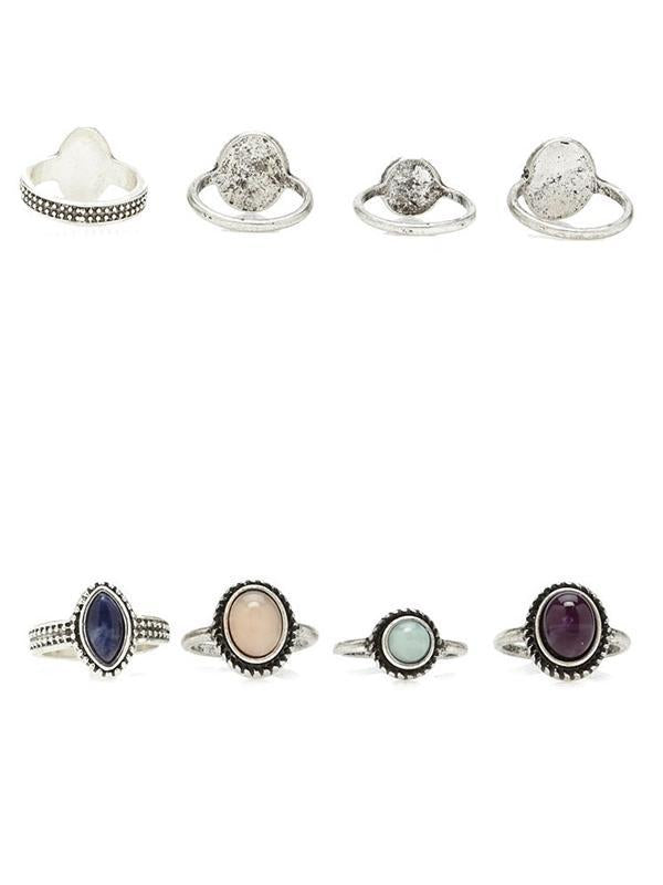 4PCS Silver&5PCS Gold Vintage Rings Accessories