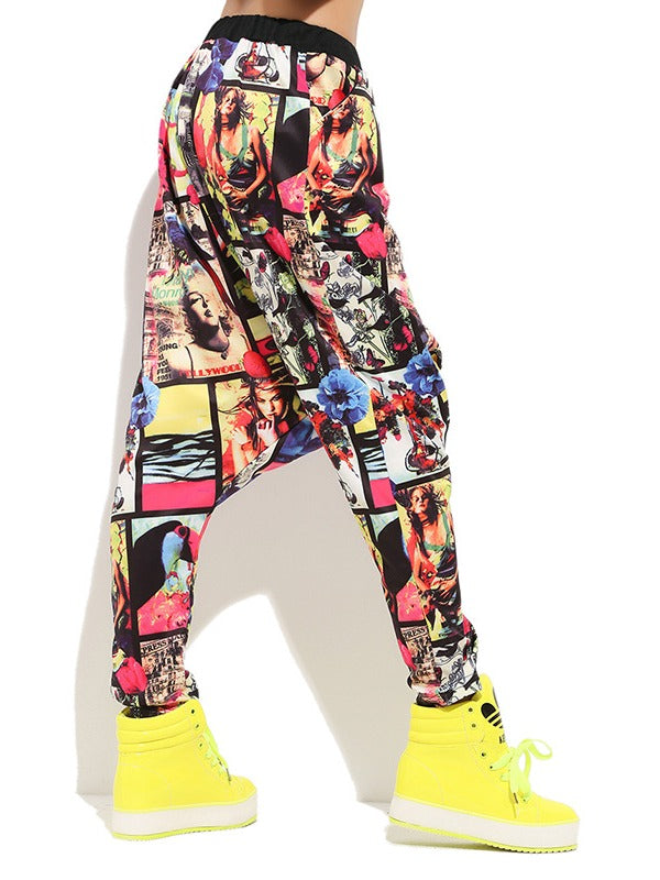 LOOSE PRINTING HAREM PANTS