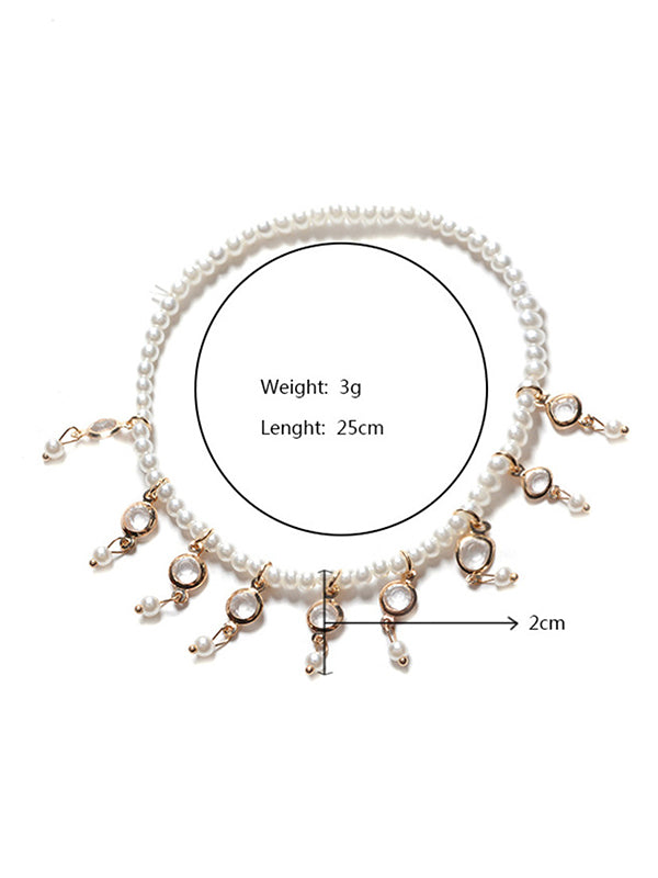 Fringe Pearls Tassel Stretch Foot Chain Accessory
