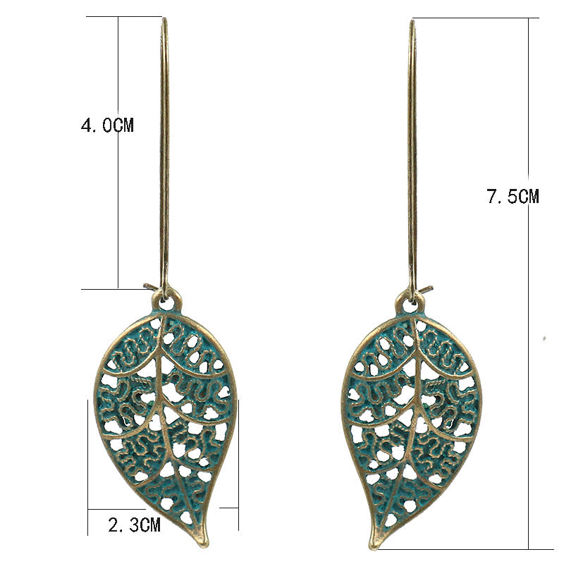 Retro peach heart pendant ear decoration