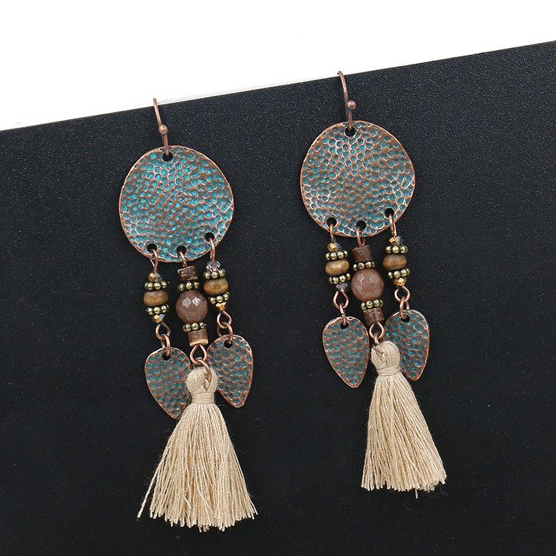 Vintage temperament tassel earrings female bohemian earrings