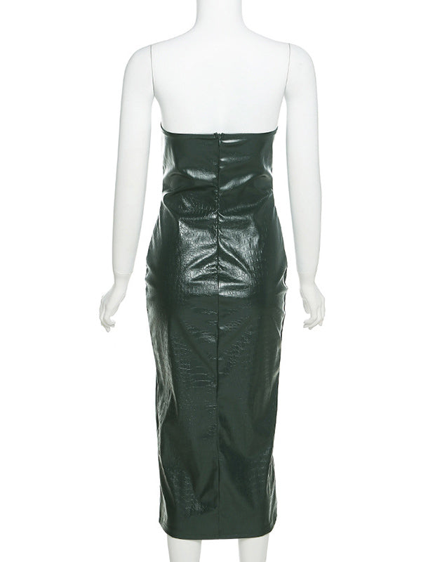 One Shoulder Sleeveless Wrap Maxi Dress