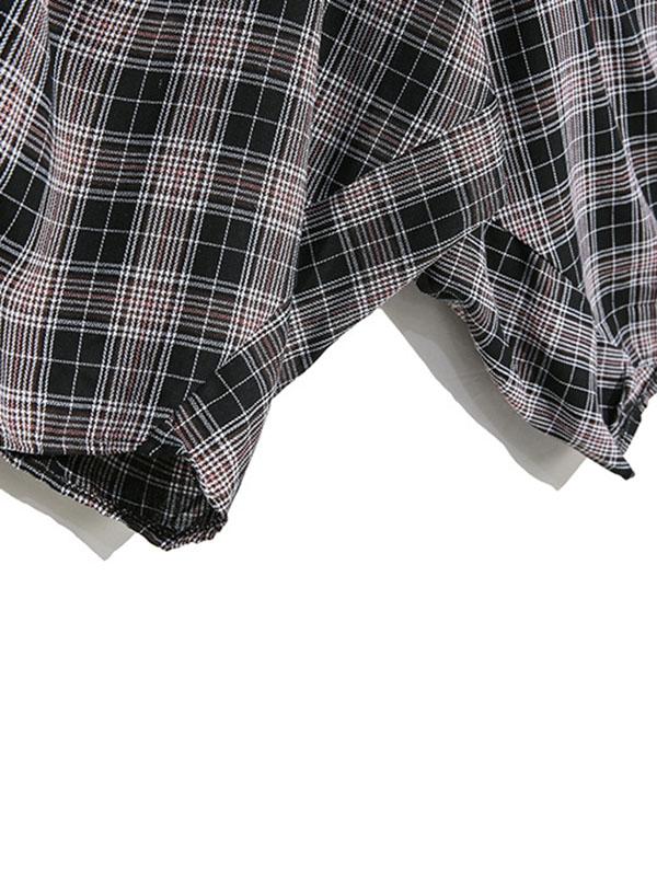 Casual Plaid Elastic Waist Harem Pants