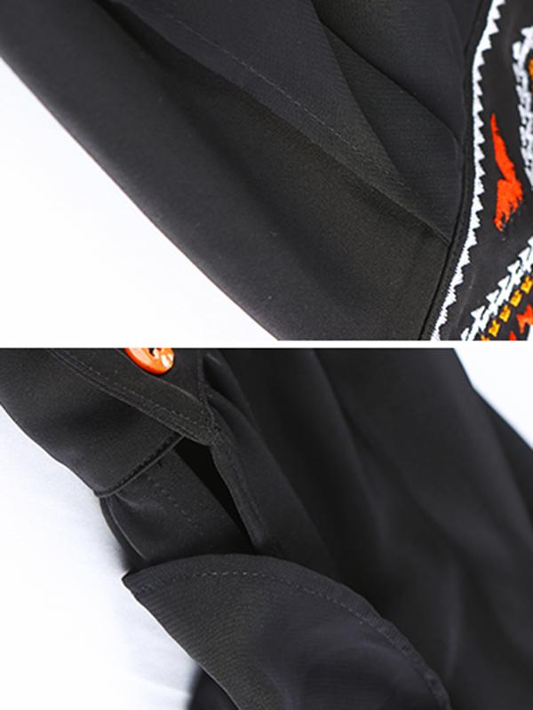 Loose Chiffon Embroidered Wide Leg Harem Pants