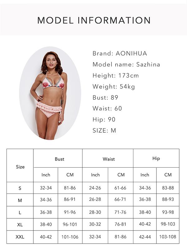 Pink Printed Falbala Bottom Bikinis Simwear