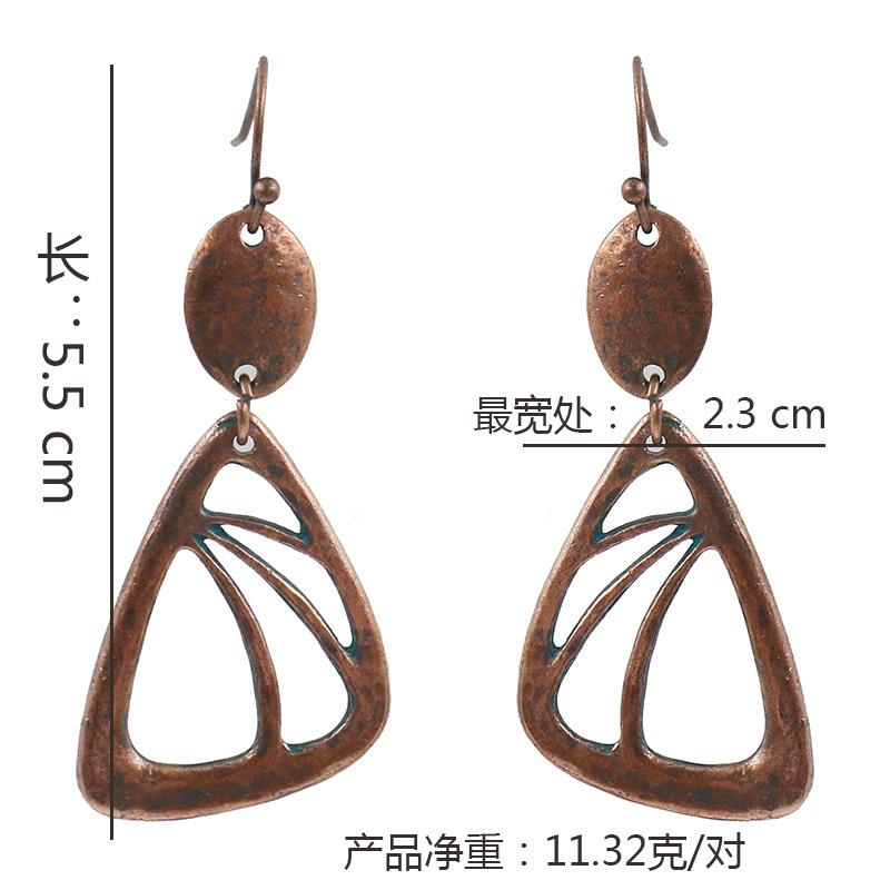 Retro openwork alloy long paragraph exaggerated earrings