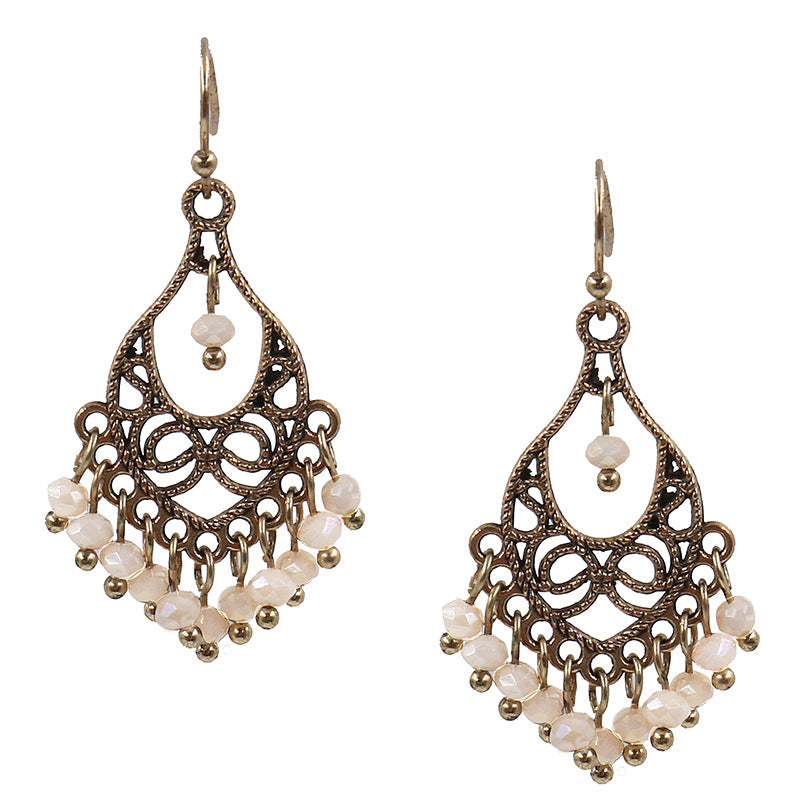 Tassel vintage crystal earrings