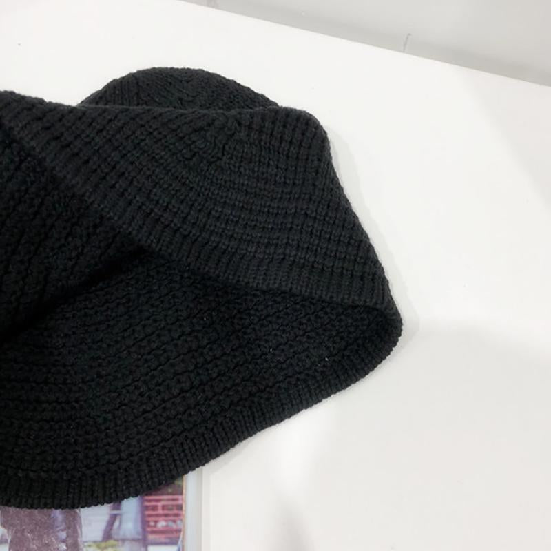 Buykud Casual Solid Color Sunscreen Knit Hat