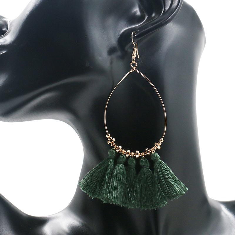 Creative scallop tassel earrings bohemian circle earrings