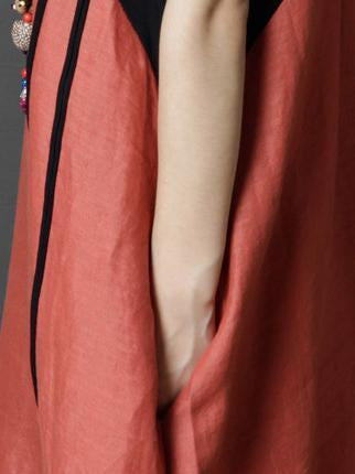 Original Vacation Long Dress in Orange or Coffee Color