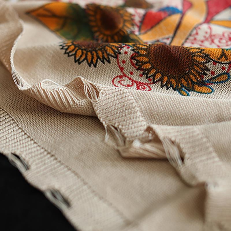 Casual Print Linen Loose Sleeveless Top