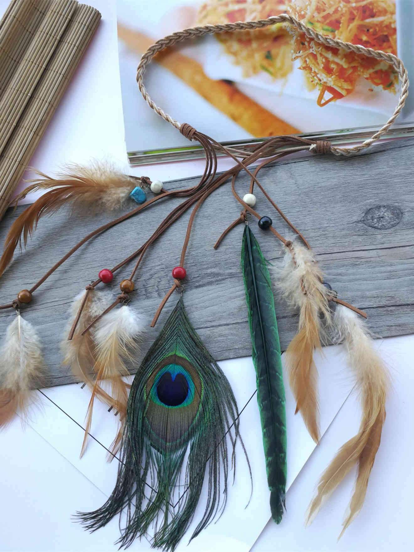 Tassels Peacock Feathers Hair Band Headwear Accessories