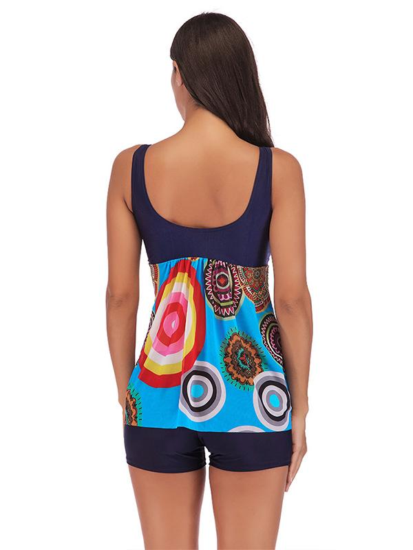 Knot Lace Up Tankini Swimsuit