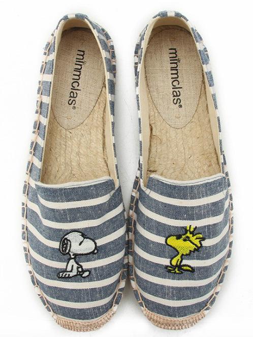 Striped Canvas Fisherman Flats