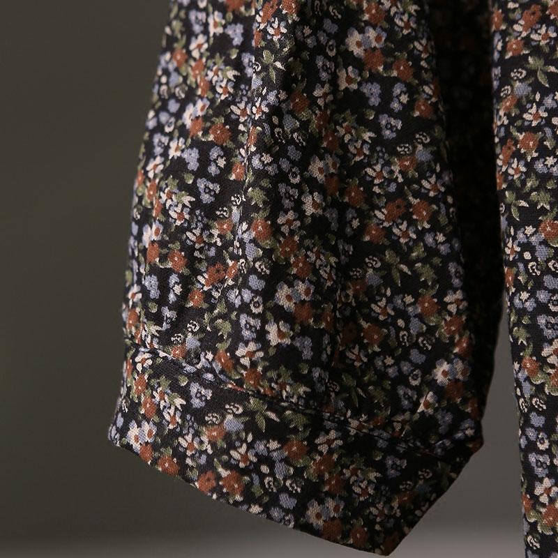 Spring Autumn Women Long Sleeve Floral Printed Shirt