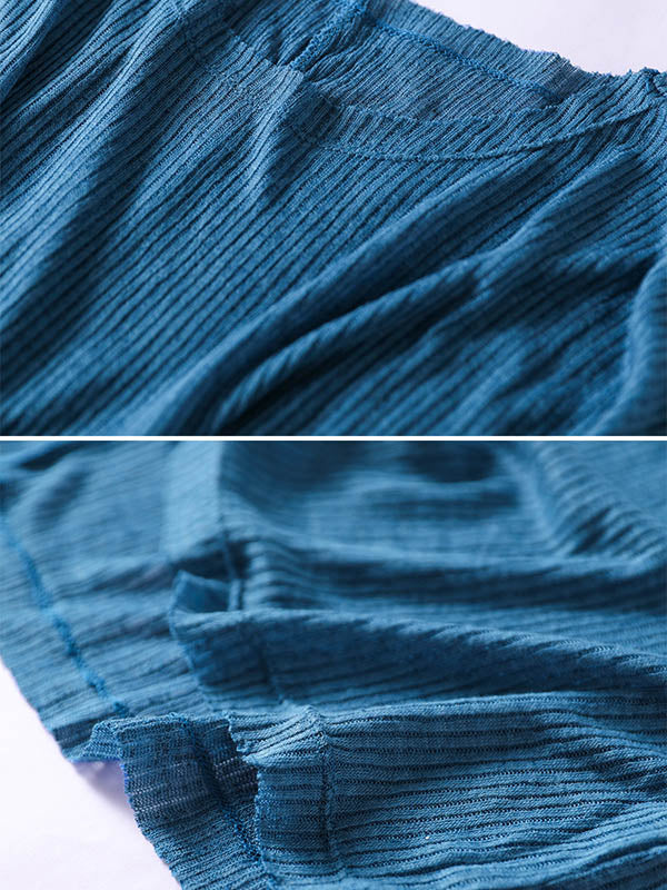 Casual Solid Round-Neck Knitting T-Shirts Tops