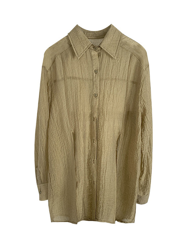 Leisure Solid Knitting Sun-Protection Blouse Tops