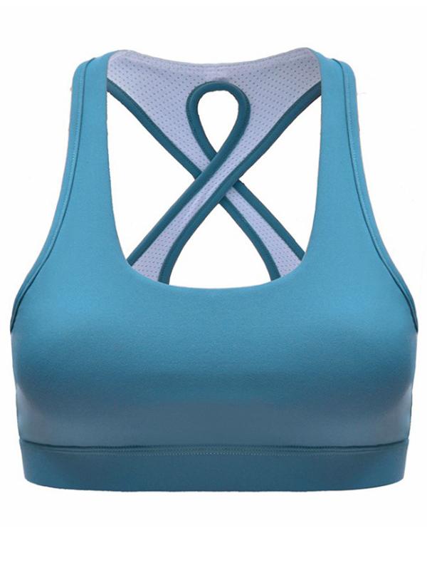 Cross-strap Solid Sports Yoga Top