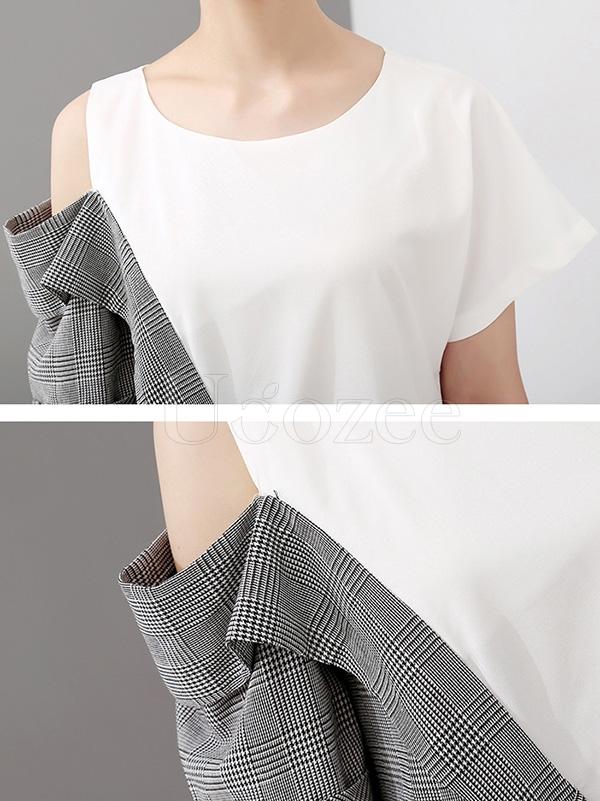 Elegant Split-joint Cropped Dress