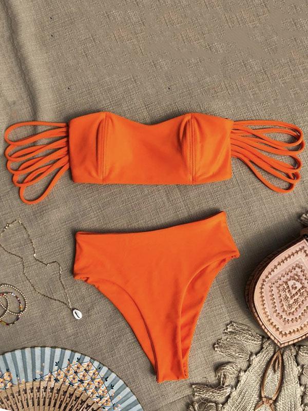 Strapless Bandage Bikini Swimsuit