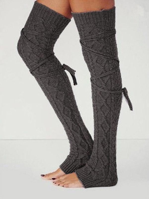 Solid Color Over Knee-high Bandage Stocking