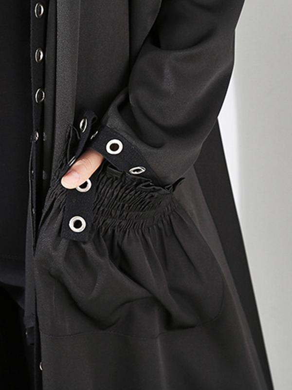 Casual Metal Split-joint Cropped Wind Coat