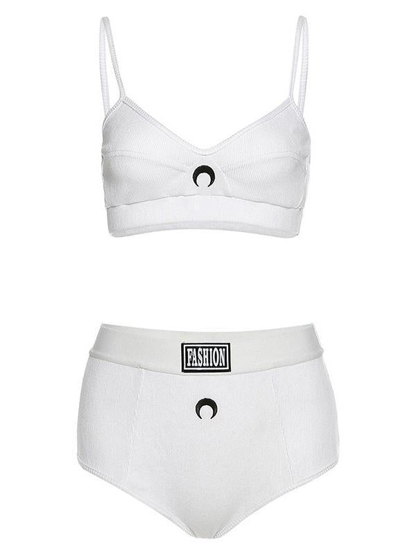 Wrap Printed Spaghetti-Neck Bra&Shorts Suits