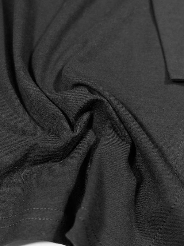 Simple Solid V-neck Asymmetric T-Shirt