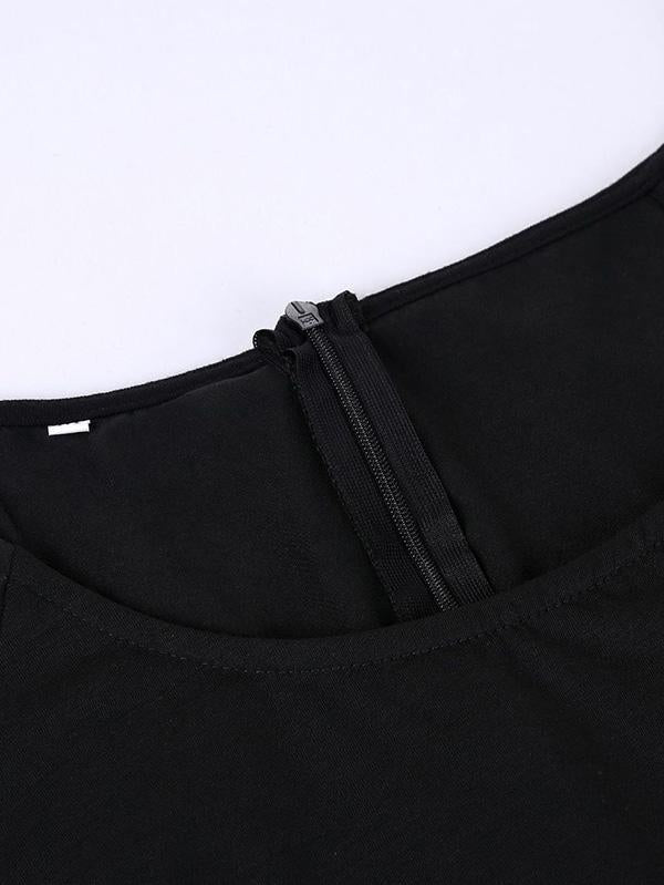 Vintage Solid Batwing Sleeves Mini Dresses