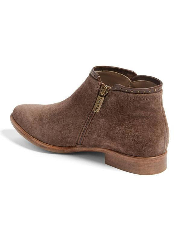 Fashion Causal Solid Color Low-heel Pumps Zipper Chelsea Boots Shoes