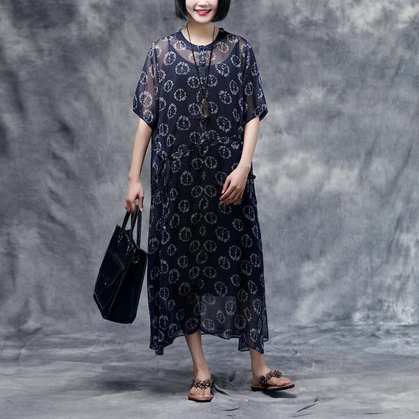 Summer Floral Short Sleeve Casual Two-piece Dress