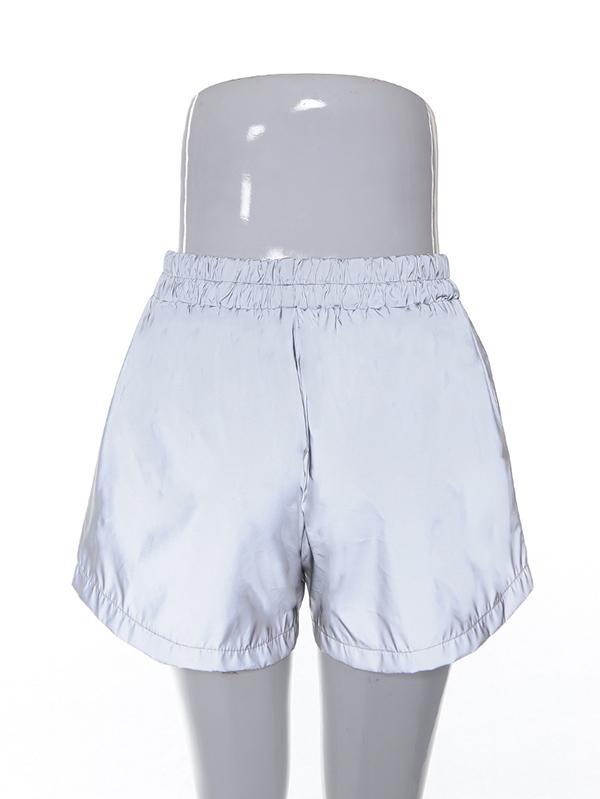 Solid Elastic Sport Shorts