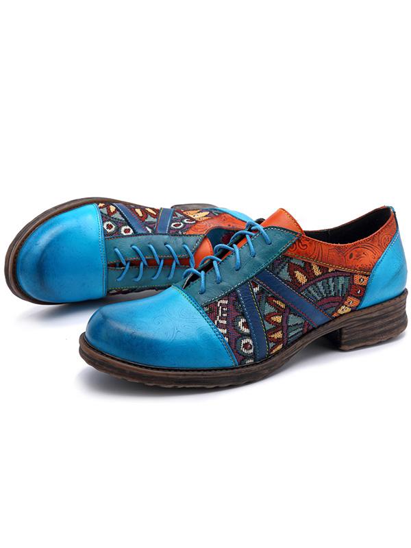 Genuine Leather Split-joint Loafers