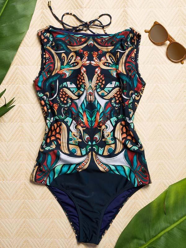 Printed Dull Sexy One-piece Swimwear