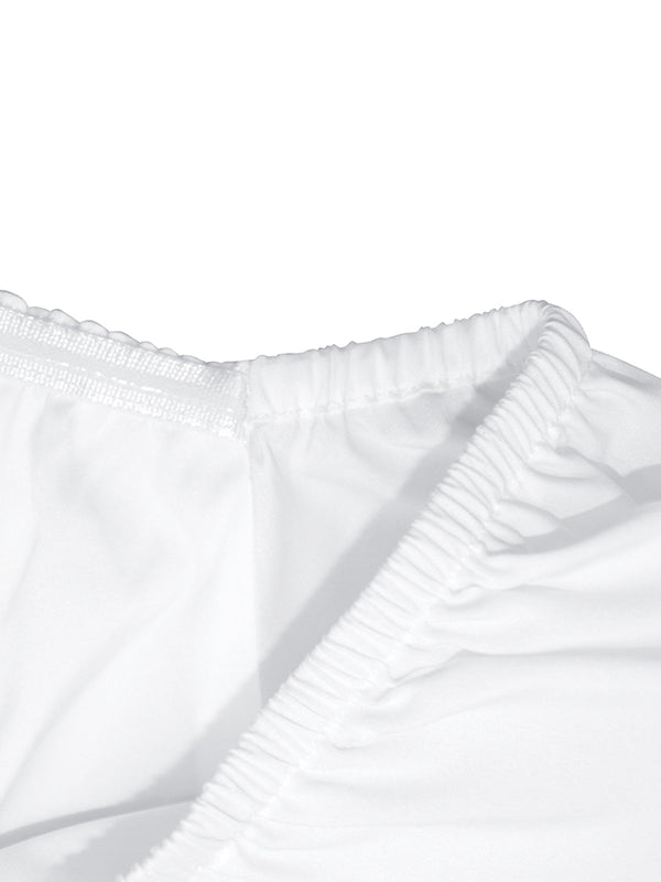 13 Colors Puff Sleeves Solid Color Cold Shoulder Wide Leg Jumpsuits