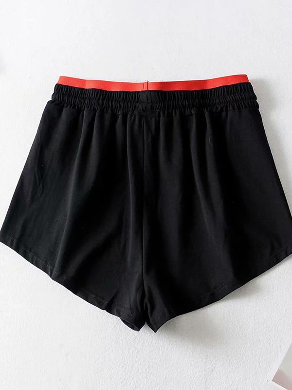 Contrast Trim Drawstring Shorts