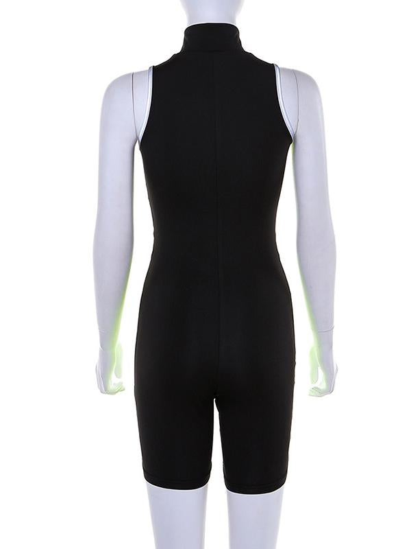 Reflective Split-joint Zipper Sports Rompers