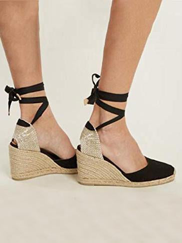 Bandage Wedge Heels Shoes