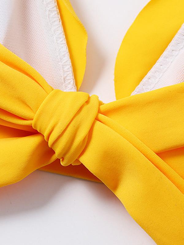 Stretch-Crepe Floral-Print Split Bikini Swimsuit