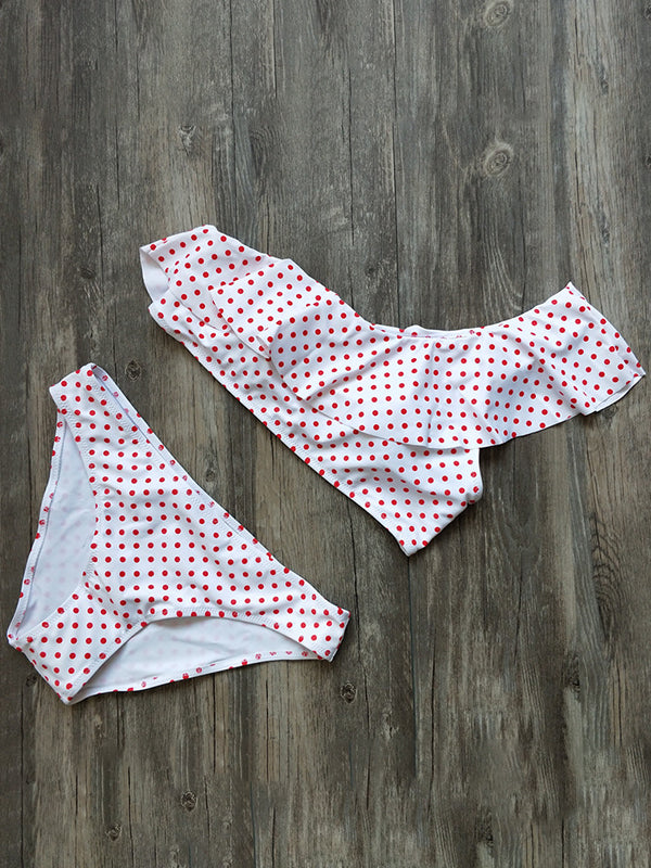 Popular Unilateral Lotus Leaf Sexy Bikini Set